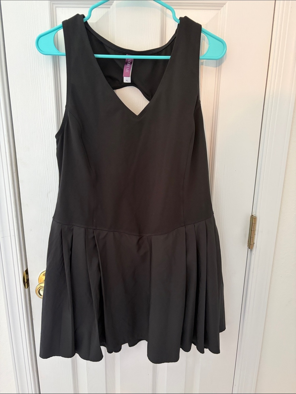 Adore Me Black Sleeveless V-Neck Athletic Dress